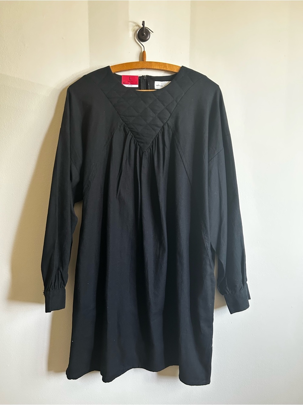 Lefties Black Tunic with Quilted Yoke